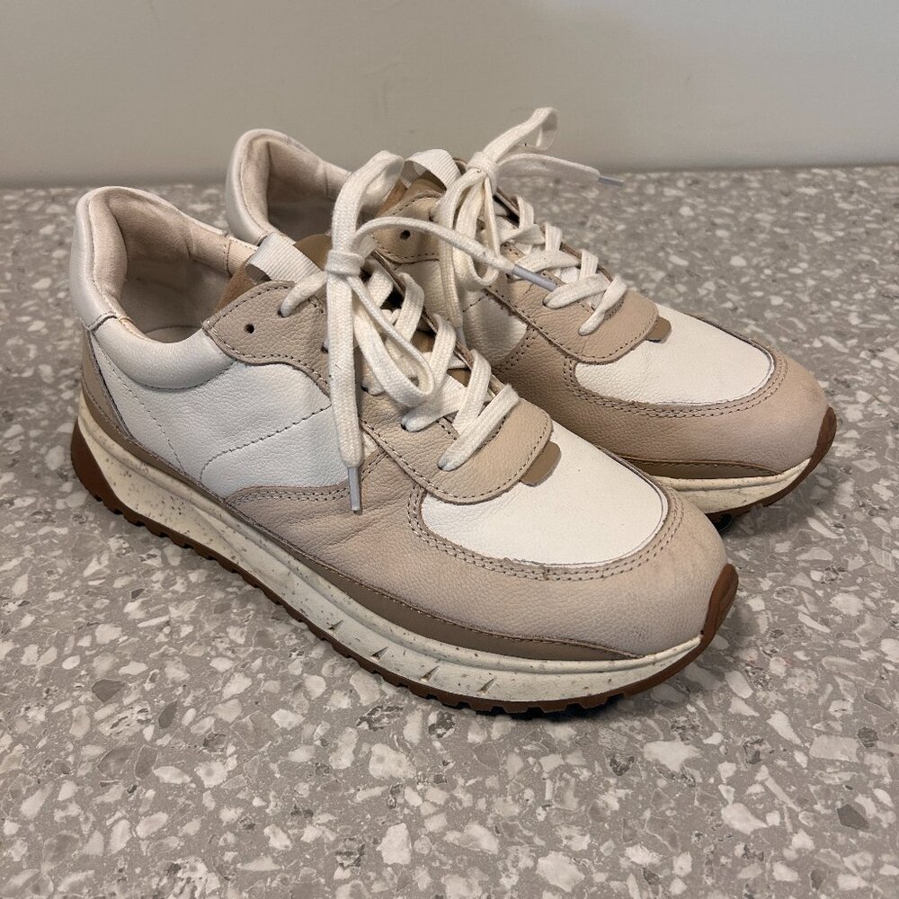 Madewell Kickoff Trainer Sneakers, Neutral Colorblock Leather, Women's 9.5, EUC